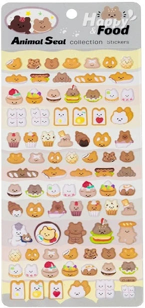 Funny Bear Foof Puffy Stickers