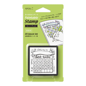 Midori  Paintable  Stamp Pre-inked  Registro de  Habitos