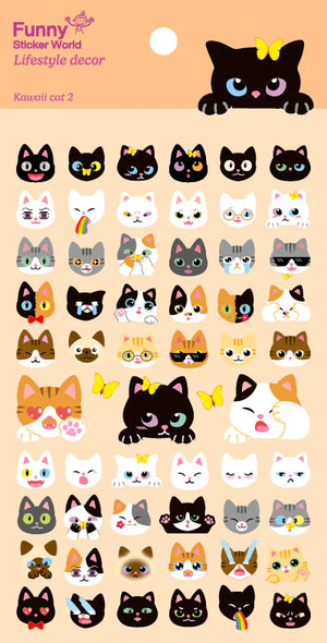 Funny Kawaii Cats Stickers