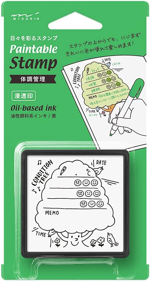 Midori  Paintable  Stamp Pre-inked  Health Management