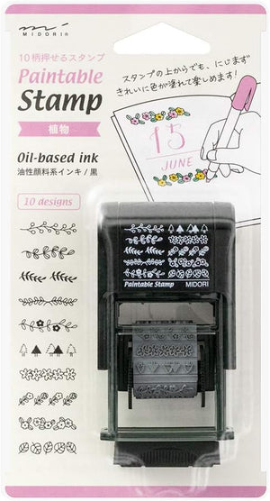 Midori Paintable Rotating Stamp Plantas