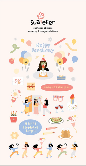 Suatelier 1114 Congratulations Stickers