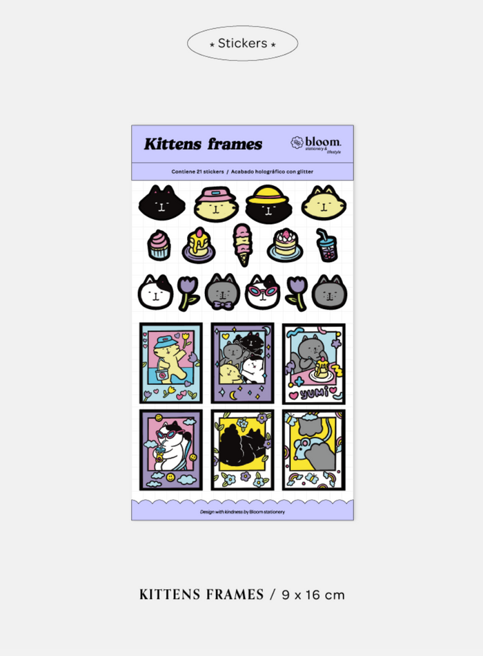 Bloom Kittens Frames Stickers