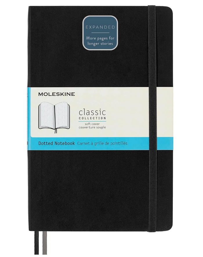 Moleskine Classic Notebook Expandida Negra Pasta Dura Puntos