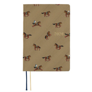 Hobonichi Techo 2026 HON A6: Bow & Tie Galloping Horses