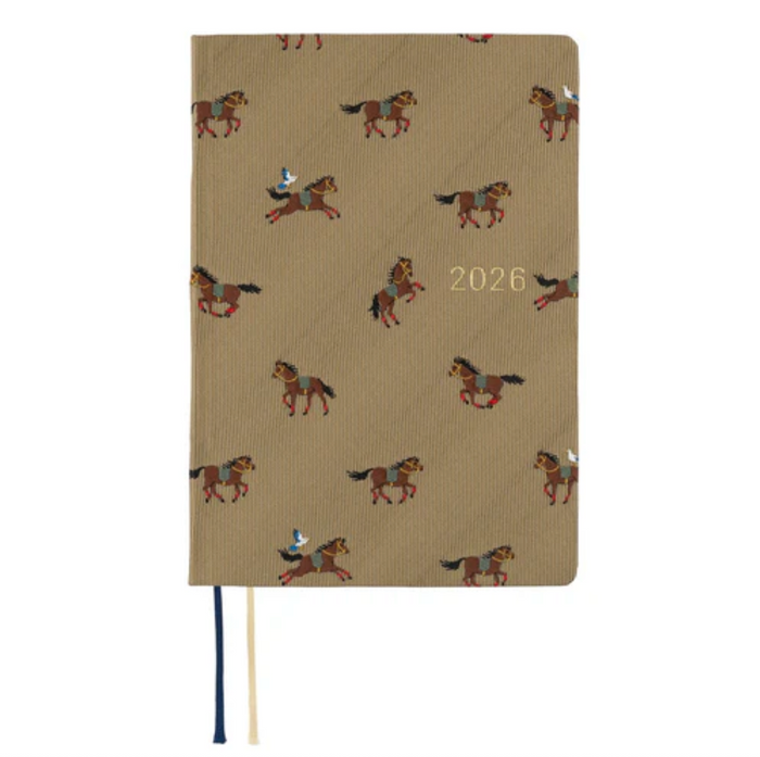 Hobonichi Techo 2026 HON A6: Bow & Tie Galloping Horses