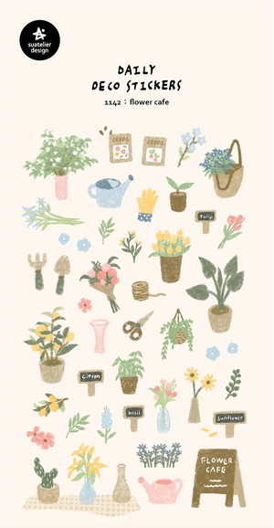 Suatelier 1142 Flower Cafe Stickers