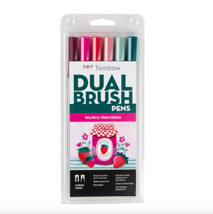 Tombow 6 Dual Brush Pens Very Berry