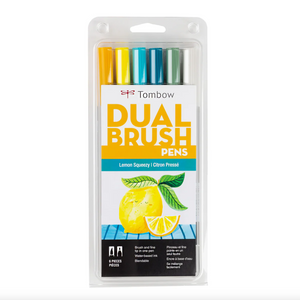 Tombow 6 Dual Brush Pens Lemon Squeezy