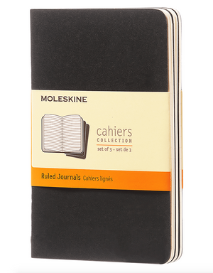Moleskine Cahier Set de 3 Negro Rayas