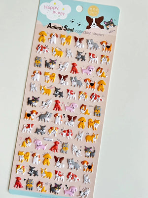 Funny Puppy Puffy Stickers