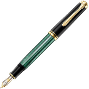 Pelikan Pluma Fuente Souveran M600 Black / Green Stripe